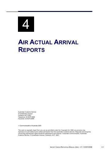 Module 4 - Air Actual Arrival Reports - Cargo Support