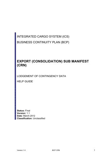 Export Sub Manifest - Cargo Support