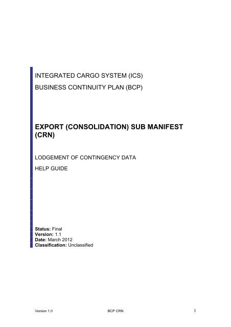 Export Sub Manifest - Cargo Support