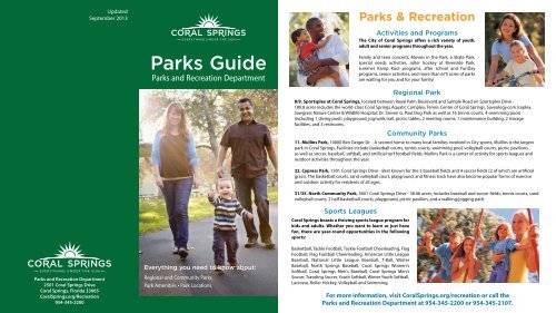 Park Facilities(.pdf) - City of Coral Springs