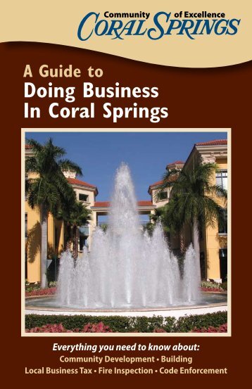 Guide to Doing Business in Coral Springs(.pdf) - City of Coral Springs