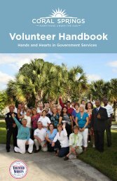 Volunteer Handbook - City of Coral Springs