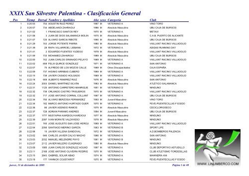 ClasificaciÃ³n General - Corricolari