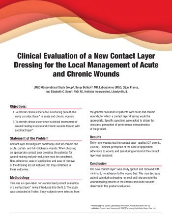 Clinical Evaluation of a New Contact Layer Dressing for the Local ...