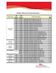 Hollister Wound Care Stock Numbers