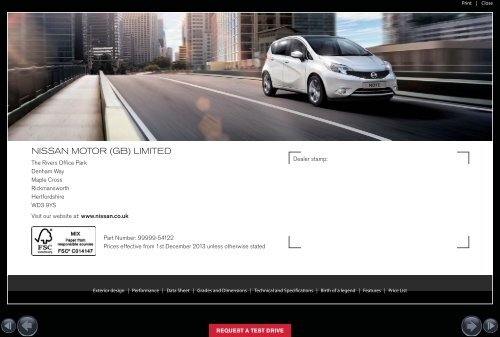 download prices & specifications in pdf - Nissan