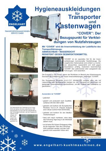 Hygieneauskleidungen für und Transporter Kastenwagen “COVER”