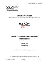 MPV Normalized Metadata Format Spec 1.00 - OSTA - Optical ...