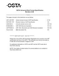 UDF 2.00 - OSTA - Optical Storage Technology Association