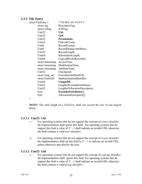 UDF 2.00 - OSTA - Optical Storage Technology Association