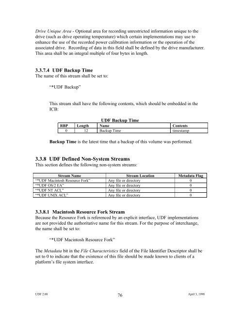 UDF 2.00 - OSTA - Optical Storage Technology Association