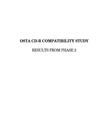 osta cd-r compatibility study results from phase 2 - OSTA - Optical ...