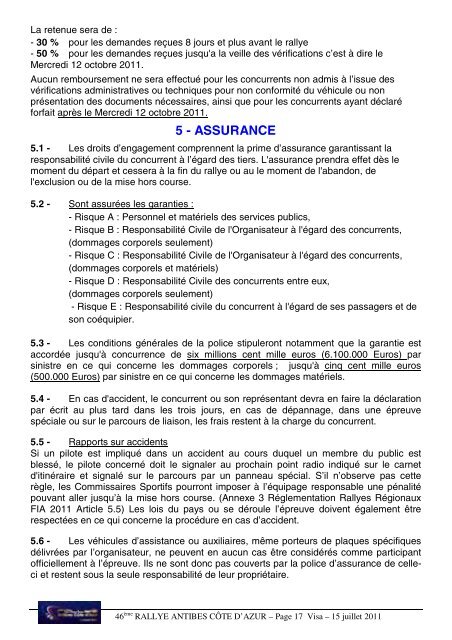 RÃGLEMENT REGULATIONS - ERC