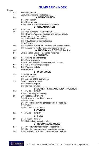 RÃGLEMENT REGULATIONS - ERC