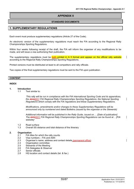 Appendix II (1) - Standard documents - ERC