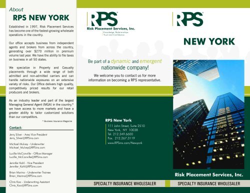 RPS New York - Risk Placement Services, Inc.