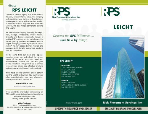 RPS Kansas City - Location Brochure - Risk Placement Services, Inc.