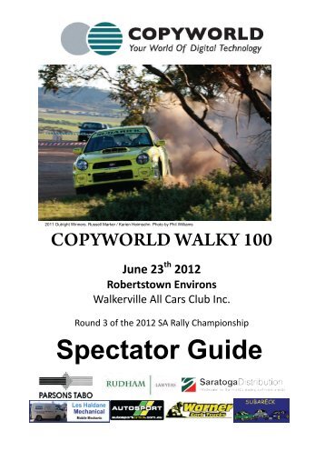 Spectator Guide - SARally.com.au