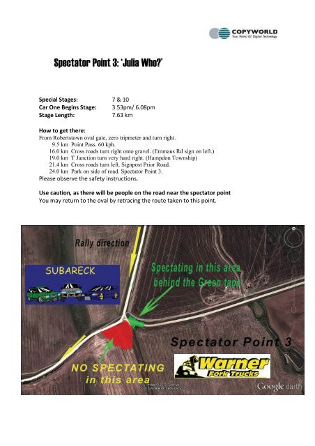 Spectator Guide - SARally.com.au