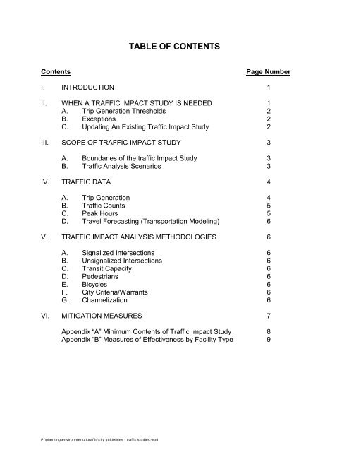 Guide to Traffic Impact Study - City of Scotts Valley