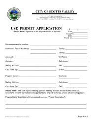 USE PERMIT APPLICATION - City of Scotts Valley