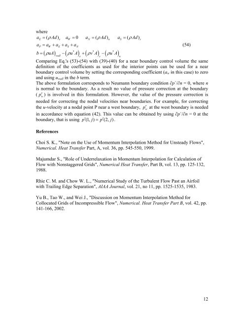 SIMPLE Method on Non-staggered Grids - Department of ...