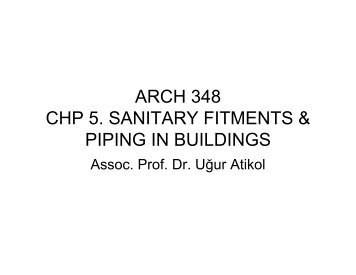 ARCH 348 CHP 5. SANITARY FITMENTS & PIPING IN BUILDINGS