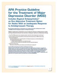 APA Practice Guideline for the Treatment of Major Depressive - Abilify