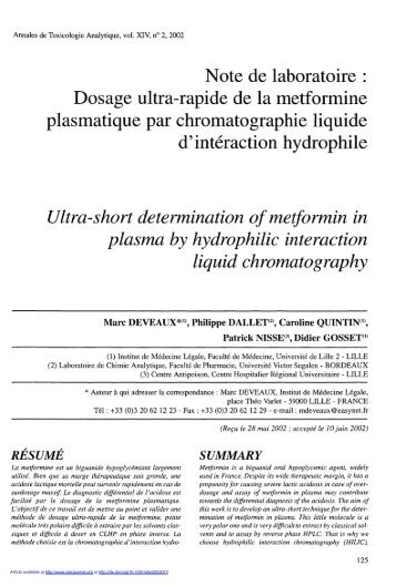 PDF (446.5 KB) - Annales de Toxicologie Analytique