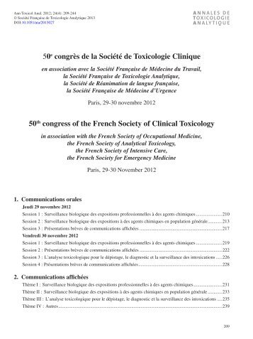 PDF (1.447 MB) - Annales de Toxicologie Analytique
