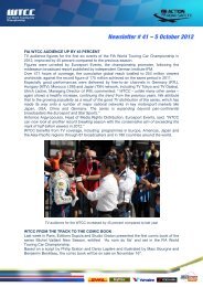 Newsletter # 41 â 5 October 2012 - WTCC