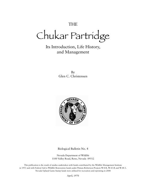 The Chukar Partridge - Its Introduction, Life History, and Management