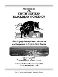 10th Western Black Bear Workshop - Nevada Department of Wildlife