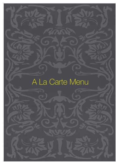 A La Carte Menu - Sette Bello