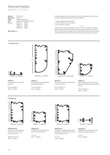 Aluflex 9, tekniset tiedot - Fagerhult