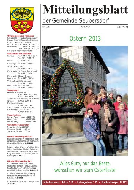 Mitteilungsblatt Ausgabe April 2013 - Seubersdorf