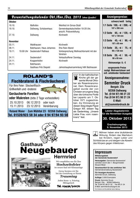 Mitteilungsblatt Ausgabe Oktober 2013 - Seubersdorf