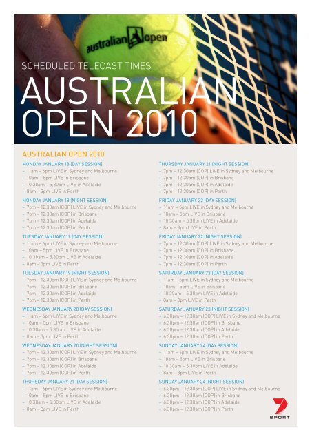 Seven's summer of tennis - Seven West Media