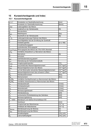 15 Kurzzeichenlegende und Index - SEW Eurodrive
