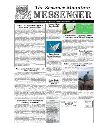 Peace Cranes from page 1 - The Sewanee Mountain Messenger