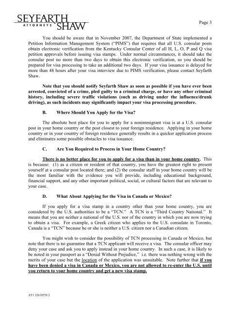 Memorandum - Seyfarth Shaw LLP