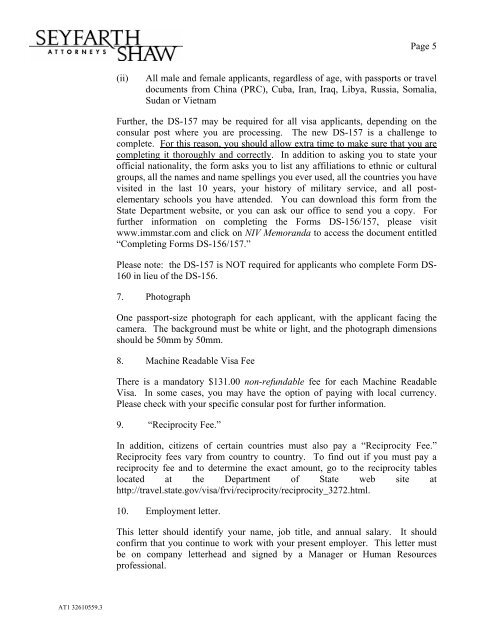 Memorandum - Seyfarth Shaw LLP