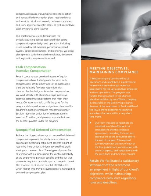 Equity & Executive Compensation Brochure - Seyfarth Shaw LLP