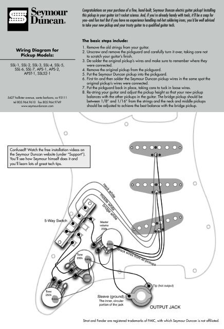 wiring instructions - Seymour Duncan