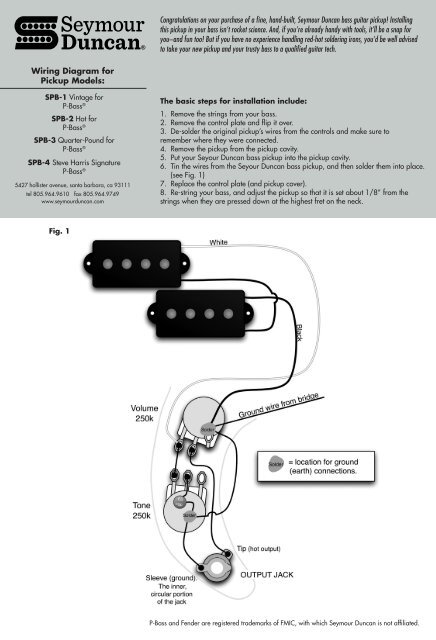Wiring Instructions Seymour Duncan, Seymour Duncan Jazz Pickup Wiring Diagram