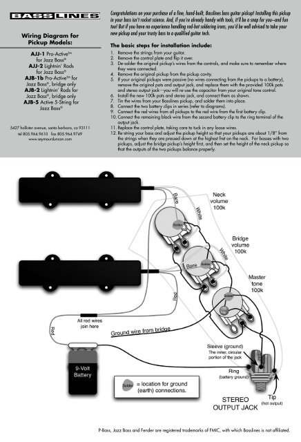 Wiring Instructions Seymour Duncan