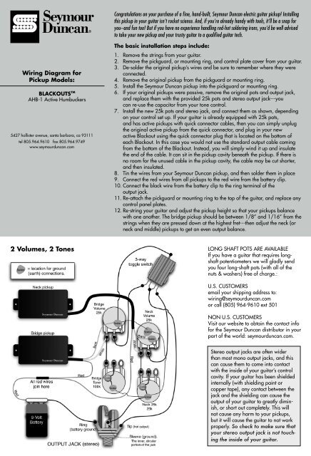 2 Volumes, 2 Tones - Seymour Duncan