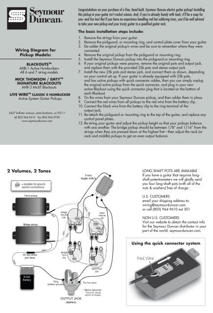Seymour Duncan Blackouts Ahb 1 Wiring Diagram - Wiring View and