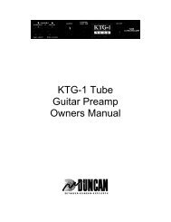 KTG-1 Tube Guitar Preamp Owners Manual - Seymour Duncan