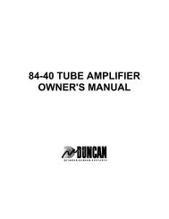 84-40 TUBE AMPLIFIER OWNER'S MANUAL - Seymour Duncan